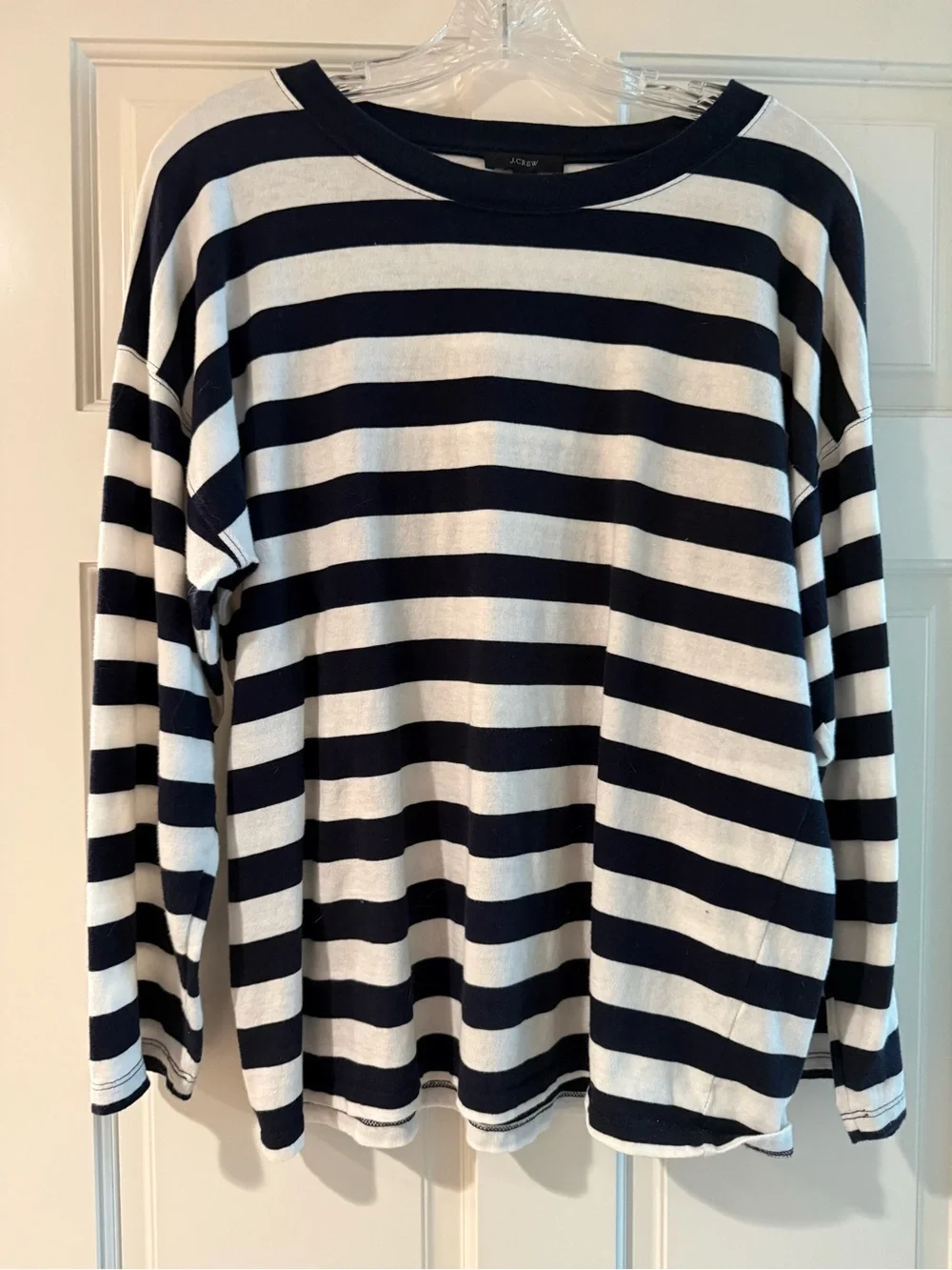 J. Crew Navy and White Striped Long-Sleeve Tee